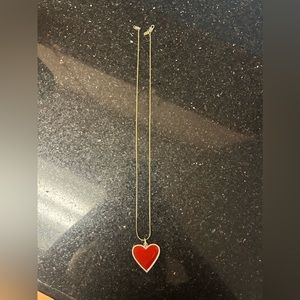 Red enamel heart necklace